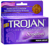 Trojan Her Pleasure Condoms Lubricated Latex - 12 Each