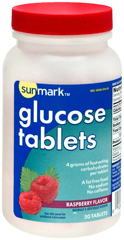 Sunmark Glucose Tablets Raspberry Flavor - 50 Tablets