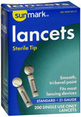 Sunmark Lancets 21 Gauge - 200 Each