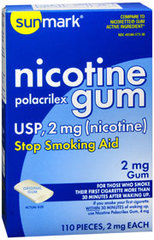 Sunmark Nicotine Polacrilex Gum USP 2 mg Original Flavor - 110 Each