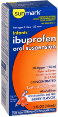Sunmark Infants' Ibuprofen Oral Suspension Berry Flavor Dye-Free Infants - 1 Ounce - 1 Each