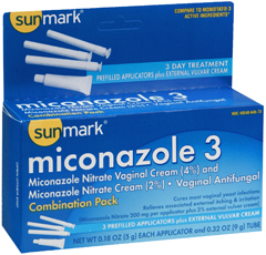 Sunmark Miconazole 3 Vaginal Antifungal Combination Pack Prefilled Applicators - 3 Pack