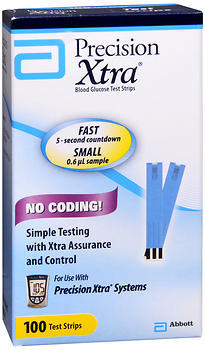 Precision Xtra Blood Glucose Test Strips - 100 Each
