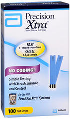Precision Xtra Blood Glucose Test Strips - 100 Each