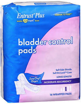 Entrust Plus Bladder Control Pads Extra Absorbency - 16 x 4 Case