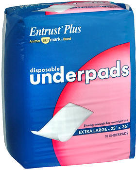 Entrust Plus Disposable Underpads Extra Large - 18 x 4  Case