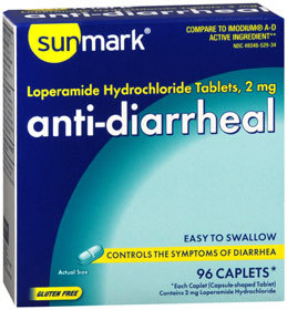 Sunmark Anti-Diarrheal Caplets - 2 mg - 96 Each