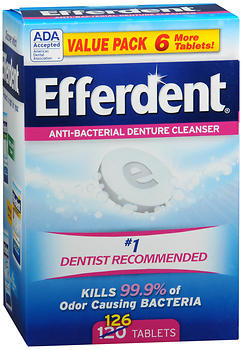 Efferdent Denture Cleanser Tablets Anti-Bacterial - 120 Each