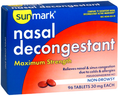 Sunmark Nasal Decongestant 30 mg Tablets - 96 Each