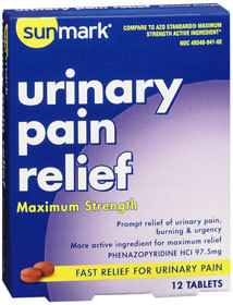 Sunmark Urinary Pain Relief Maximum Strength - 97.5 mg - 12 Each