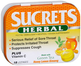 Sucrets Herbal Lozenges Honey Lemon Ginseng - 18 Each