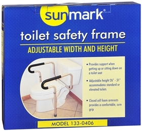 Sunmark Toilet Safety Frame Adjustable Width and Height  - 1 Count