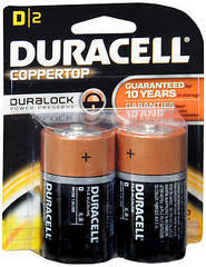 Duracell Coppertop D Alkaline Batteries - 2 Each