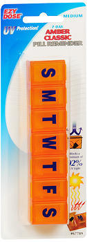 Ezy-Dose 7-Day Amber Classic Pill Reminder Medium - 1 Each