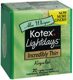 Kotex Lightdays Pantiliners Aloe Whisper - 20 EA