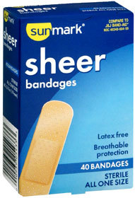 Sunmark Sheer Bandages All One Size - 40 Bandages