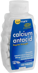 Sunmark Calcium Antacid Chewable Tablets Regular Strength Peppermint - 150 Each