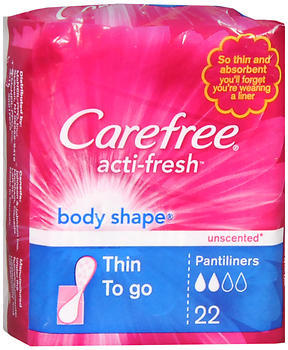 Carefree Acti-Fresh Body Shape Pantiliners Thin Unscented - 22 EA [Case of  8]