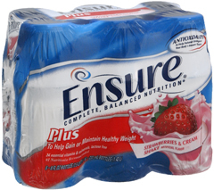 Ensure Plus Nutrition Shake 6 Pack Strawberries Cream - 8 Ounces - 6 Count