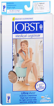 JOBST Medical LegWear Thigh High 15-20 mmHg Ultra Sheer Medium Beige - 1 Each