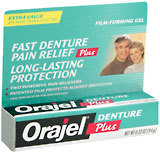 Orajel Denture Oral Pain Reliever for Denture Pain, Film-Forming Gel, Extra Value  - 0.33oz