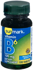 Sunmark Vitamin B6 100 mg Tablets - 100 Each