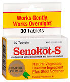 Senokot-S Natural Vegetable Laxative Plus Softener, Tablets  - 30ea