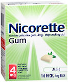 Nicorette Stop Smoking Aid, 4 mg, Gum, Mint, Starter Kit, Bonus  - 110ea