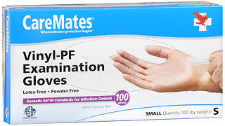 CareMates Vinyl-PF Examination Gloves Small - 100 Count