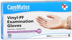 CareMates Vinyl-PF Examination Gloves Small - 100 Count