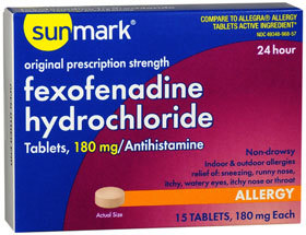 Sunmark Fexofenadine Hydrochloride 180 mg Tablets - 15 Each