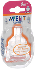 AVENT Nipples 6 Month Fast Flow - 1 Each