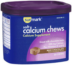 Sunmark Soft Calcium Chews Milk Chocolate Flavor - 60 Each