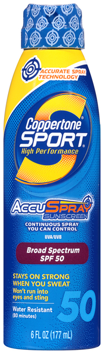 Coppertone Sport Continuous Spray Sunscreen SPF 50 - 6 OZ