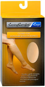 Loving Comfort Closed Toe Anti-Embolism Stockings Moderate Beige Large - 1 Each