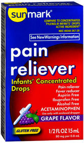 Sunmark Pain Reliever Infants' Concentrated Suspension Drops Grape Flavor - 0.5 Ounce - 1 Each