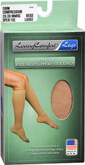 Loving Comfort Support Knee High Stockings Firm Open Toe Beige Large - 1 Each