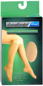 Loving Comfort Fashion Knee High Stockings Sheer Mild Beige Medium - 1 Each