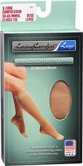 Loving Comfort Support Knee High Stockings X-Firm Beige Large - 1 Each