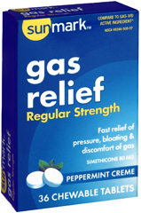 Sunmark Gas Relief Regular Strength Chewable Tablets Peppermint Crème - 36 Each