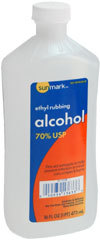 Sunmark Ethyl Rubbing Alcohol 70% USP - 16 oz x 12 Pack