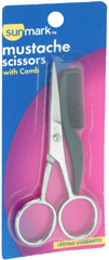 Sunmark Mustache Scissors With Comb - 1 Each