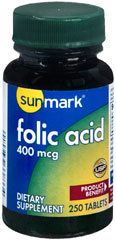 Sunmark Folic Acid 400 mcg Tablets - 250 Each