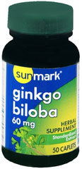 Sunmark Ginkgo Biloba 60 mg Caplets - 50 Each