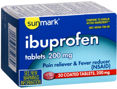 Sunmark Ibuprofen 200 mg Coated Tablets - 50 Each