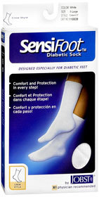 JOBST SensiFoot Crew Socks White X-Large - 1 Each