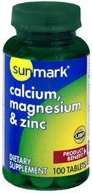 Sunmark Calcium Magnesium and Zinc Tablets - 100 Each