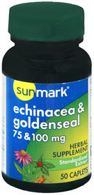 Sunmark Echinacea Goldenseal 75 & 100 mg Caplets - 50 Each