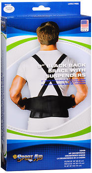 Sport Aid Back Support Black M/L - 1 Each
