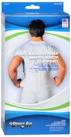 Sport Aid Duo-Adjustable White Back Support XS/SM - 1 Each